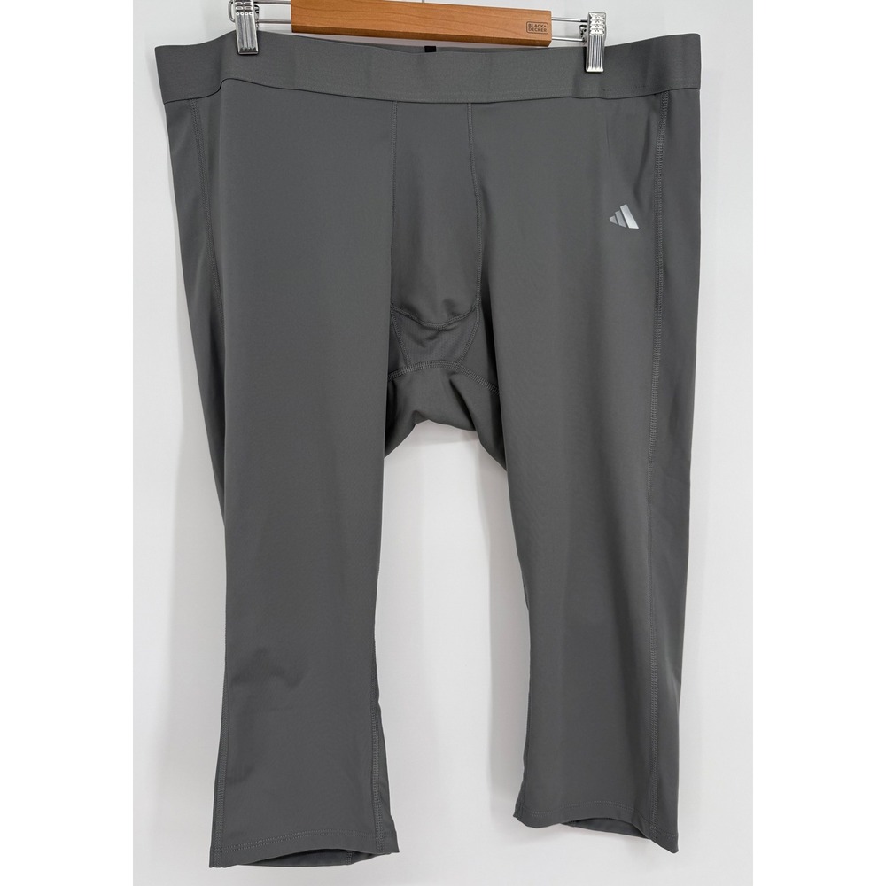 Adidas Mens Techfit 3/4 Training Tights Grey Compression Leggings Sz 2XL NEW